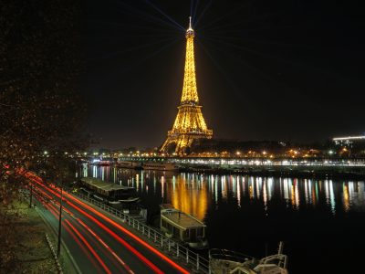 Paris Night Light Trails